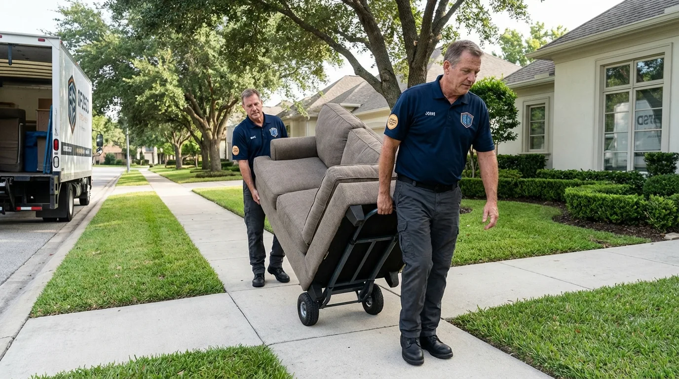 Local residential moving crew loading furniture in Englewood, CO
